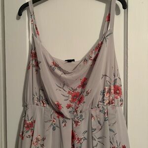 Floral Midi Dress in Cream and Red